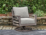 Hillside Barn Gray/Brown Outdoor Swivel Lounge with Cushion from Ashley - Luna Furniture
