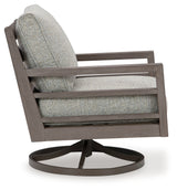 Hillside Barn Gray/Brown Outdoor Swivel Lounge with Cushion - P564-821 - Luna Furniture