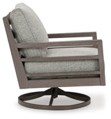 Hillside Barn Gray/Brown Outdoor Swivel Lounge with Cushion from Ashley - Luna Furniture