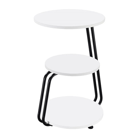 Hilly White and Black 3-Tier Round Side Table from Coaster - Luna Furniture