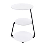 Hilly White and Black 3-Tier Round Side Table from Coaster - Luna Furniture