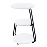 Hilly White and Black 3-Tier Round Side Table from Coaster - Luna Furniture