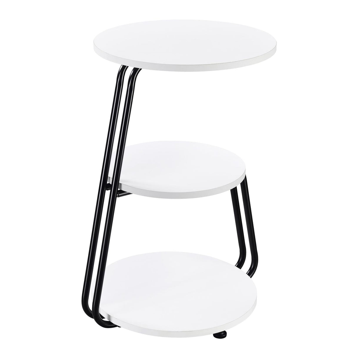 Hilly White and Black 3-Tier Round Side Table from Coaster - Luna Furniture