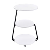 Hilly White and Black 3-Tier Round Side Table from Coaster - Luna Furniture