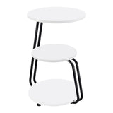 Hilly White and Black 3-Tier Round Side Table from Coaster - Luna Furniture