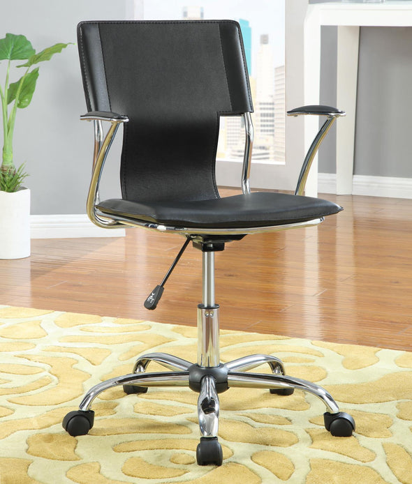 Himari Adjustable Height Office Chair Black and Chrome - 800207 - Luna Furniture