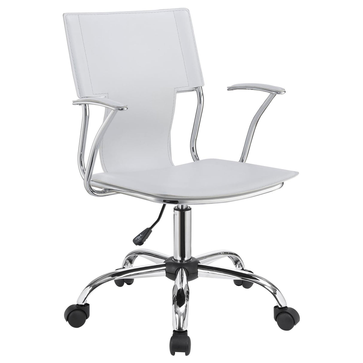 Himari White and Chrome Adjustable Height Office Chair from Coaster - Luna Furniture