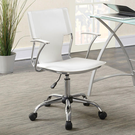 Himari Adjustable Height Office Chair White and Chrome - 801363 - Luna Furniture