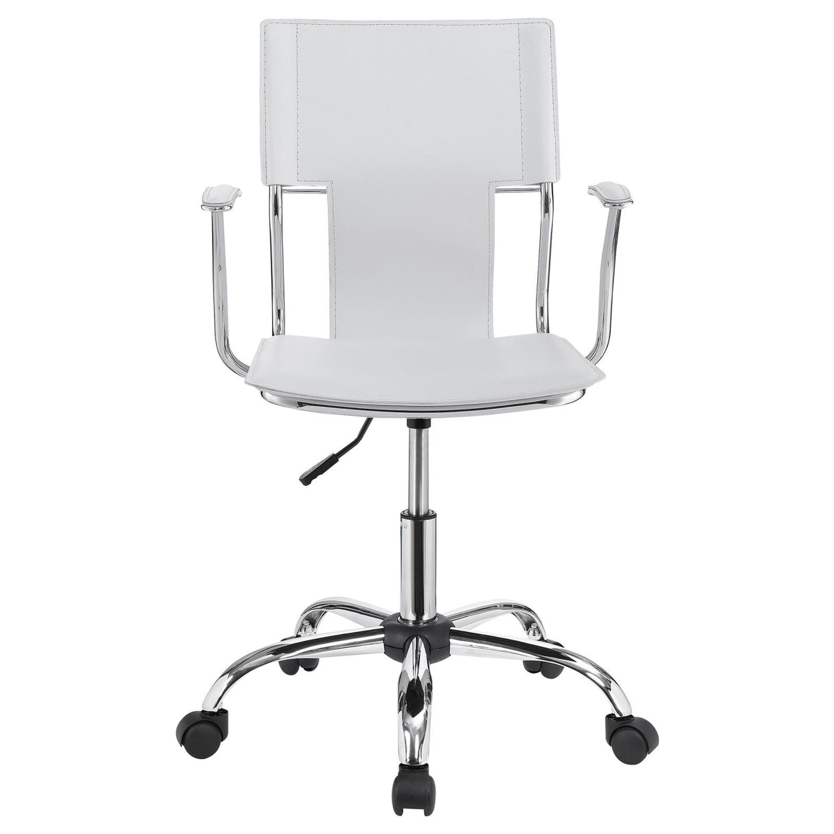 Himari White and Chrome Adjustable Height Office Chair from Coaster - Luna Furniture