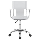 Himari White and Chrome Adjustable Height Office Chair from Coaster - Luna Furniture