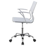Himari White and Chrome Adjustable Height Office Chair from Coaster - Luna Furniture