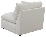 Hobson Off-White Cushion Back Armless Chair from Coaster - Luna Furniture