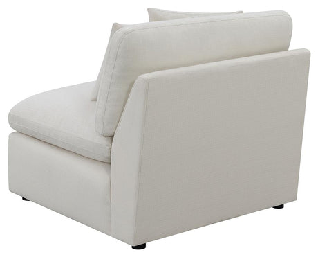 Hobson Off-White Cushion Back Armless Chair from Coaster - Luna Furniture
