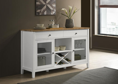 Hollis 2-door Dining Sideboard with Drawers Brown and White - 122245 - Luna Furniture