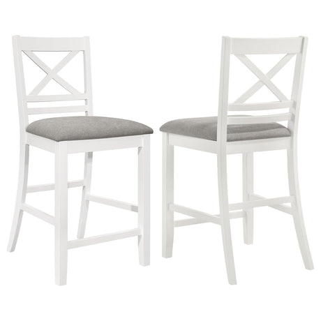 Hollis X-Back Counter Height Dining Chairs White and Grey (Set of 2) - 122249 - Luna Furniture
