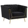 Holly Tuxedo Arm Tufted Back Chair Black - 508443 - Luna Furniture