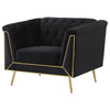 Holly Tuxedo Arm Tufted Back Chair Black - 508443 - Luna Furniture