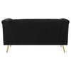 Holly Tuxedo Arm Tufted Back Loveseat Black - 508442 - Luna Furniture
