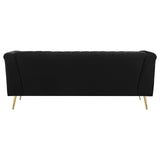 Holly Tuxedo Arm Tufted Back Sofa Black - 508441 - Luna Furniture