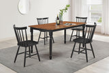 Hollyoak Walnut and Black 5-Piece Rectangular Dining Set from Coaster - Luna Furniture