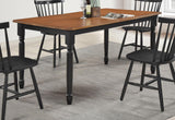 Hollyoak Walnut and Black Farmhouse Rectangular Dining Table with Turned Legs from Coaster - Luna Furniture