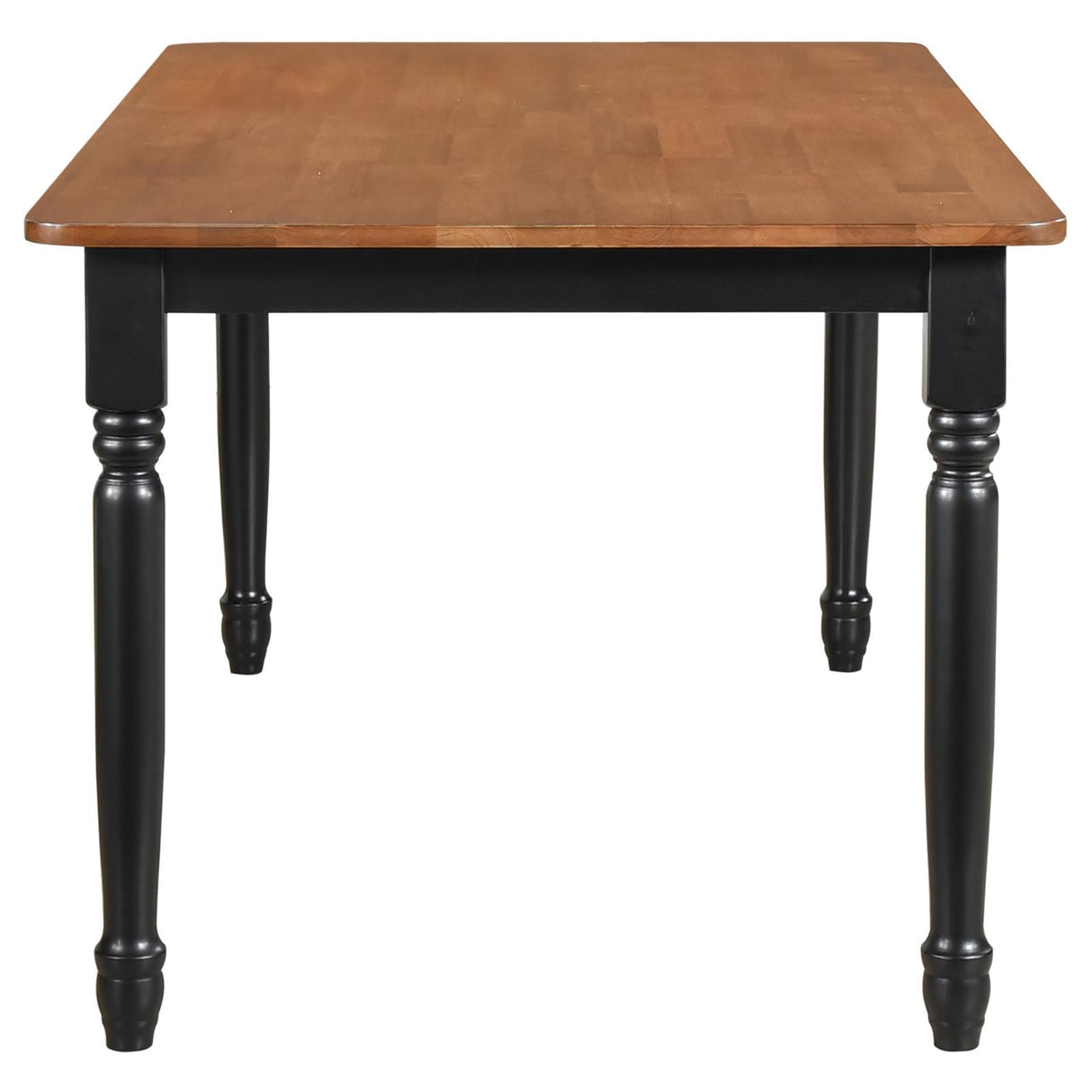 Hollyoak Walnut and Black Farmhouse Rectangular Dining Table with Turned Legs from Coaster - Luna Furniture