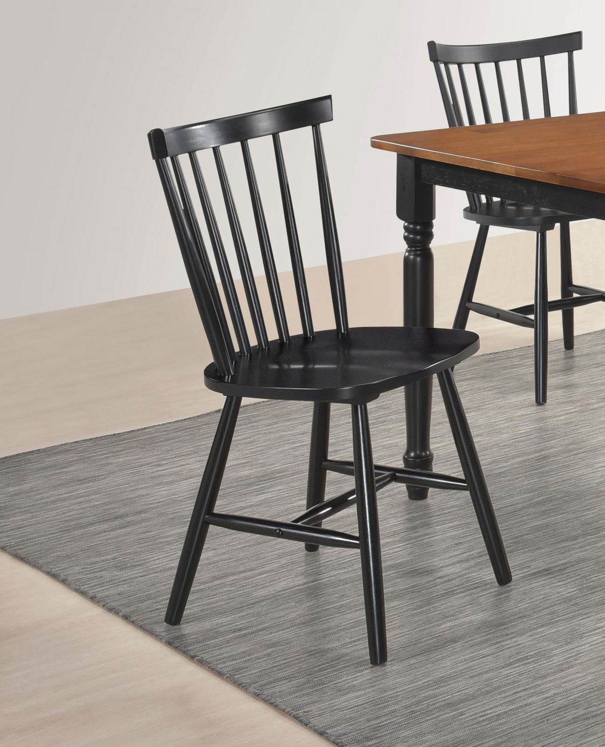 Hollyoak Black Windsor Spindle Back Dining Side Chairs, Set of 2 from Coaster - Luna Furniture