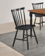 Hollyoak Black Windsor Spindle Back Dining Side Chairs, Set of 2 from Coaster - Luna Furniture