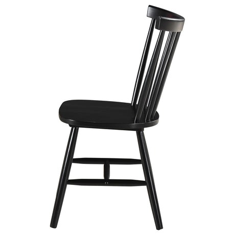 Hollyoak Black Windsor Spindle Back Dining Side Chairs, Set of 2 from Coaster - Luna Furniture
