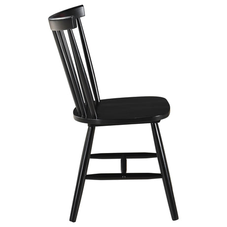 Hollyoak Black Windsor Spindle Back Dining Side Chairs, Set of 2 from Coaster - Luna Furniture