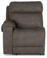 Hoopster Gunmetal Left-Arm Facing Power Recliner from Ashley - Luna Furniture