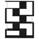 Hoover 5-tier Bookcase Black and Chrome - 800309 - Luna Furniture