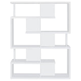 Hoover 5-tier Bookcase White and Chrome - 800310 - Luna Furniture