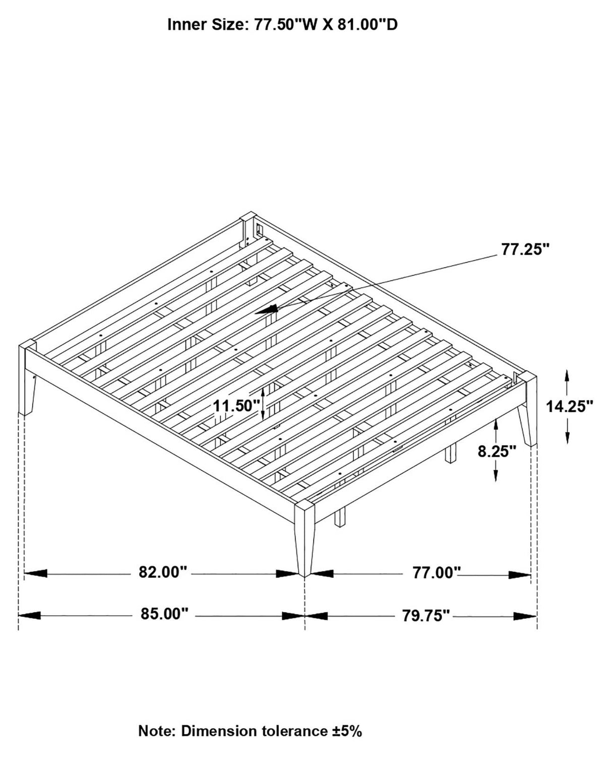 Hounslow Black Eastern King Platform Bed from Coaster - Luna Furniture