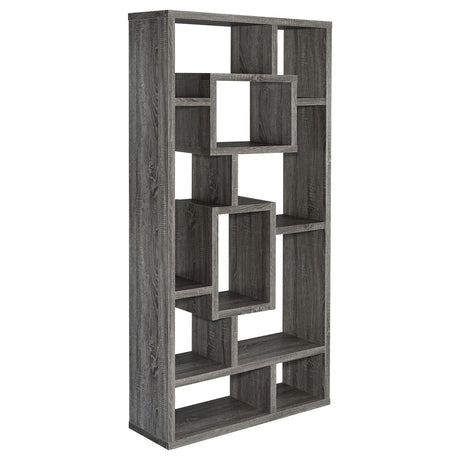 Howie 10-shelf Bookcase Weathered Grey - 800512 - Luna Furniture