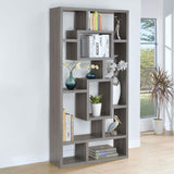 Howie Weathered Gray 10-Shelf Bookcase from Coaster - Luna Furniture
