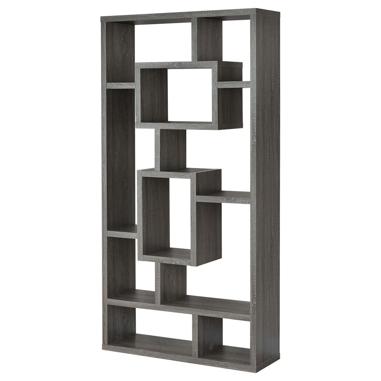 Howie Weathered Gray 10-Shelf Bookcase from Coaster - Luna Furniture