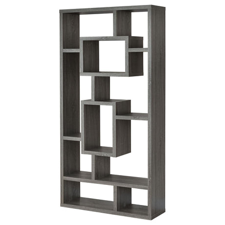 Howie Weathered Gray 10-Shelf Bookcase from Coaster - Luna Furniture