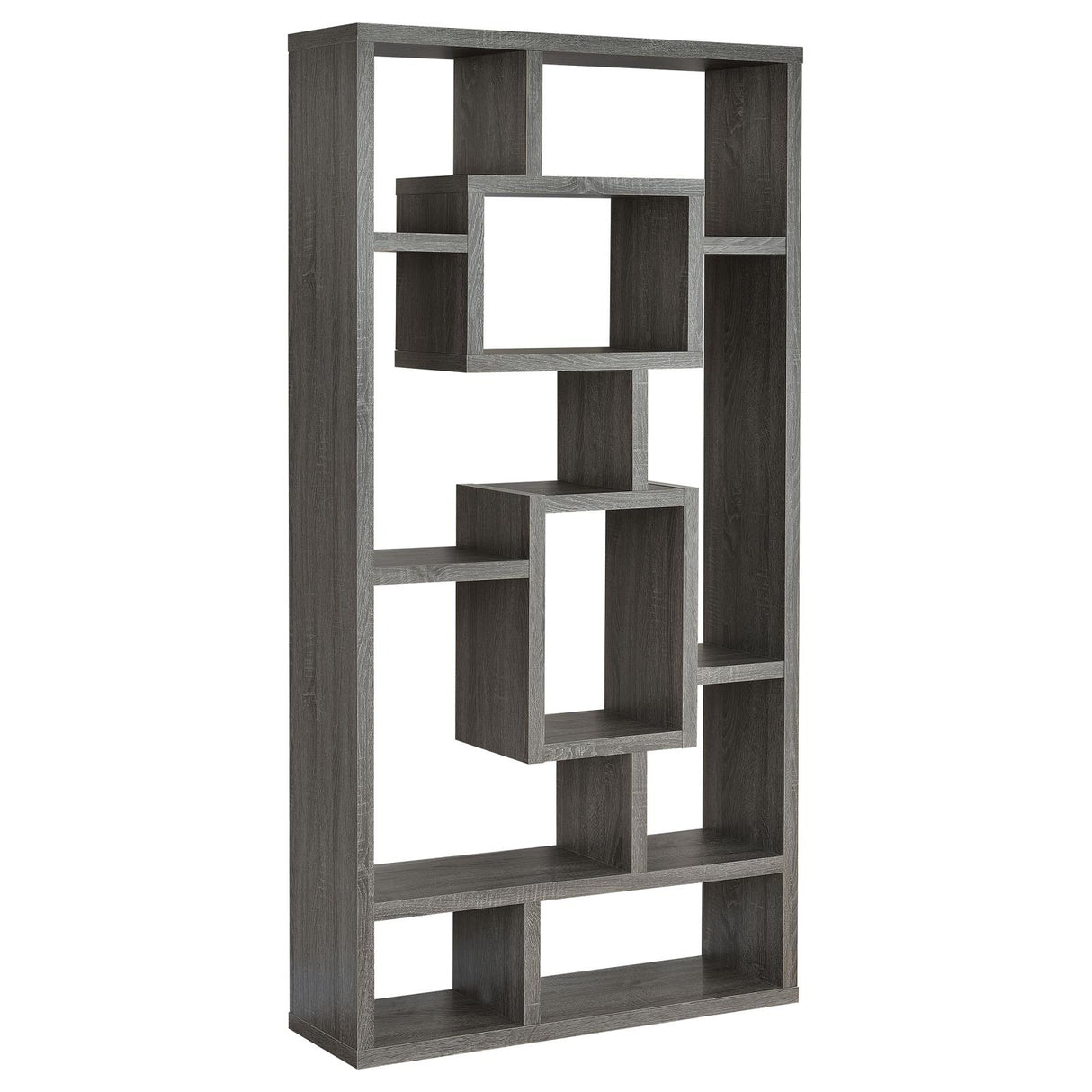 Howie Weathered Gray 10-Shelf Bookcase from Coaster - Luna Furniture