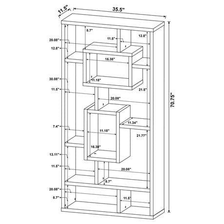 Howie White 10-Shelf Bookcase from Coaster - Luna Furniture