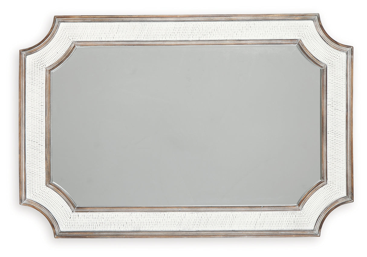 Howston Antique White Accent Mirror - A8010314 - Luna Furniture