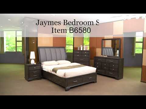 Jaymes Gray Storage Platform Bedroom Set