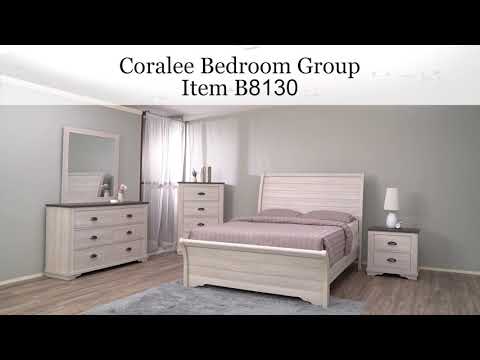 Coralee Chalk/Gray Sleigh Bedroom Set