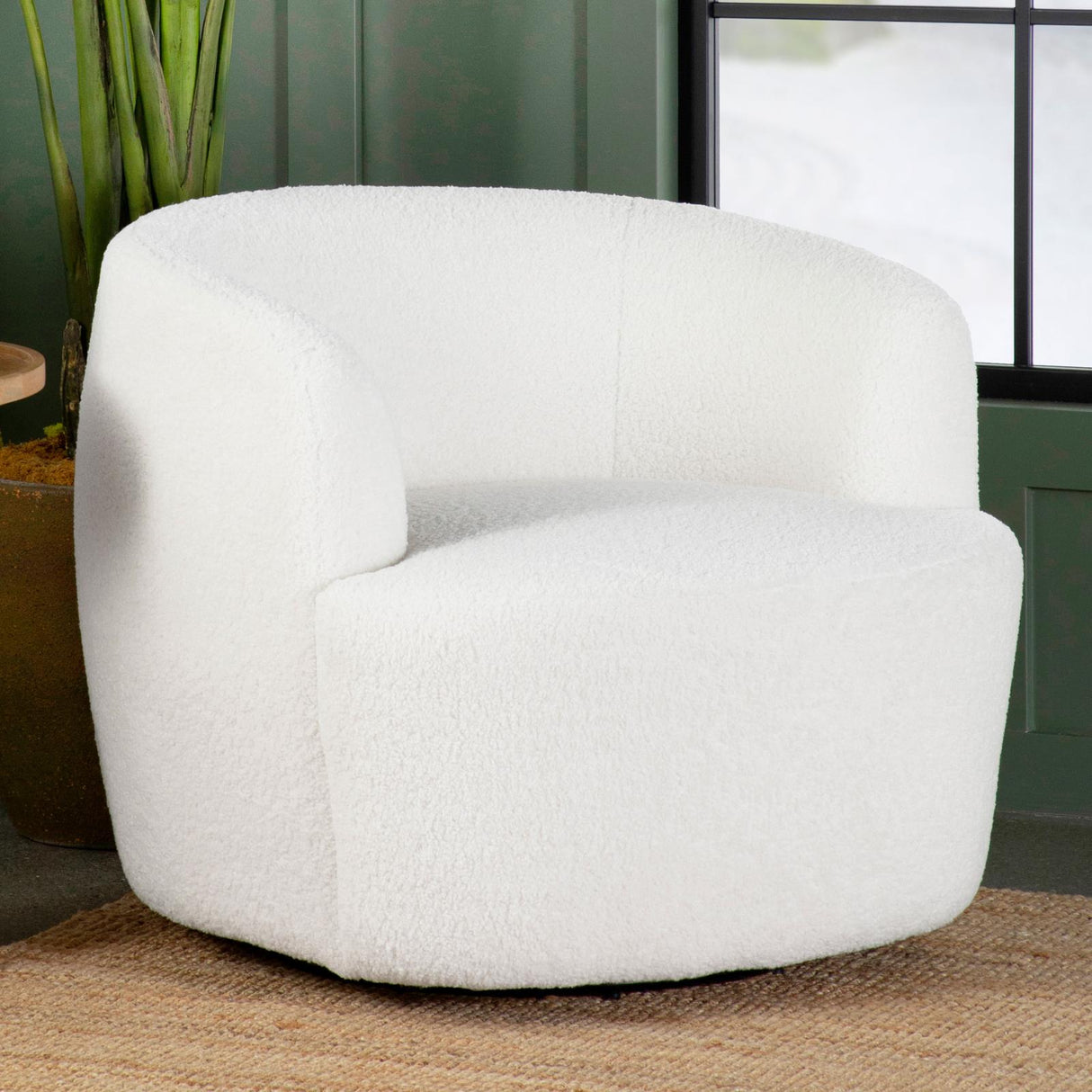 Hudson Natural Upholstered Swivel Chair from Coaster - Luna Furniture