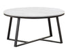 Hugo Round Coffee Table White and Matte Black - 723238 - Luna Furniture