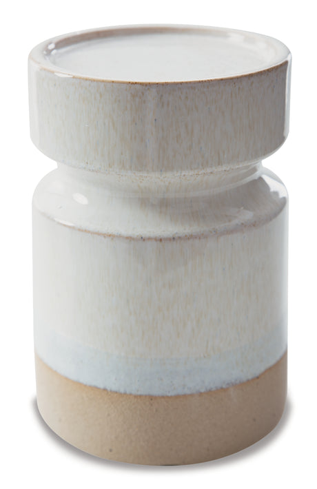 Hurston Ivory/Brown Candle Holder from Ashley - Luna Furniture