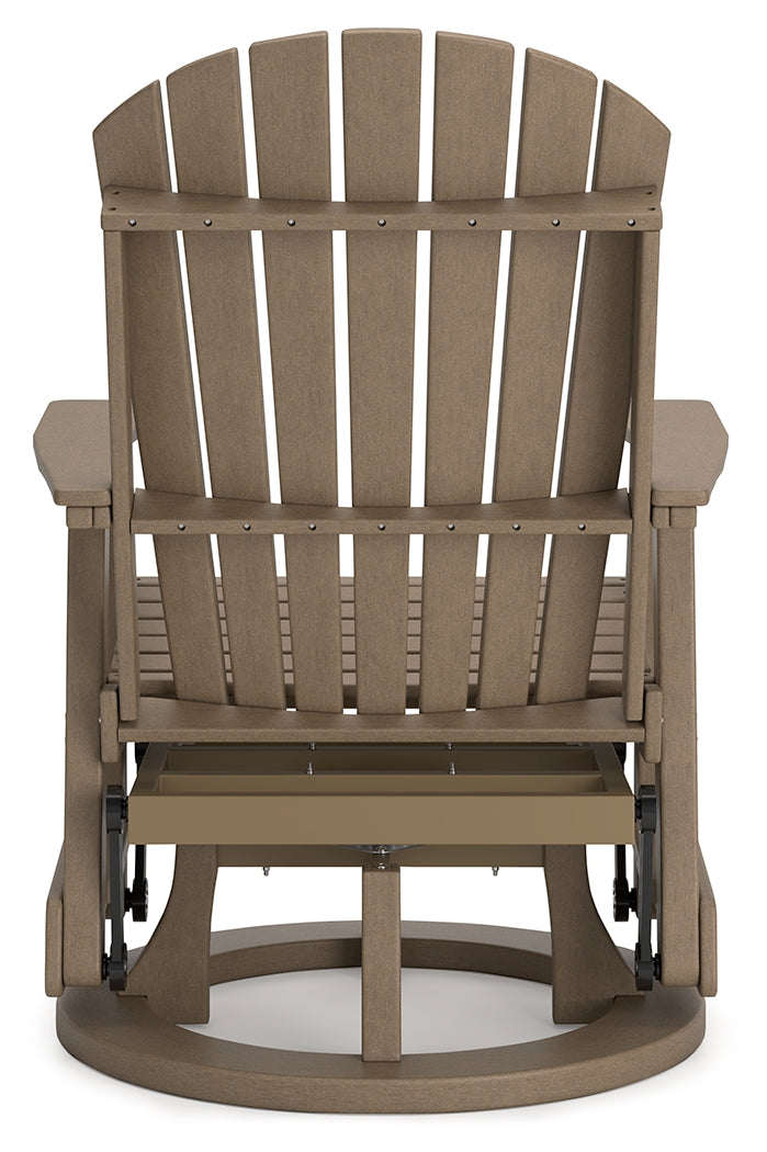 Hyland wave Driftwood Outdoor Swivel Glider Chair - P114-820 - Luna Furniture