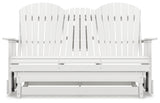 Hyland wave White Outdoor Glider Loveseat from Ashley - Luna Furniture