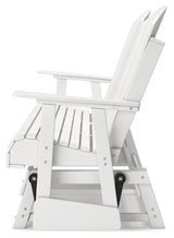 Hyland wave White Outdoor Glider Loveseat from Ashley - Luna Furniture