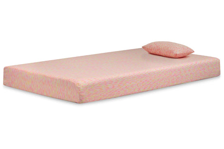 iKidz Pink Pink Twin Mattress and Pillow from Ashley - Luna Furniture